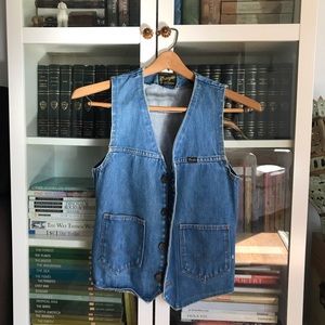 vintage wrangler western denim vest